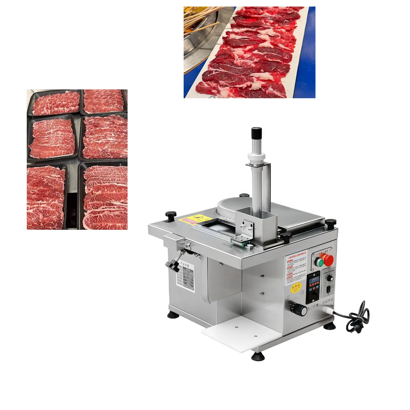 

Export Manufacturer Supply Commercial Fresh Meat Slicer Stainless Steel Food Factory Fresh Meat Slicer Automatic Meat Cutter