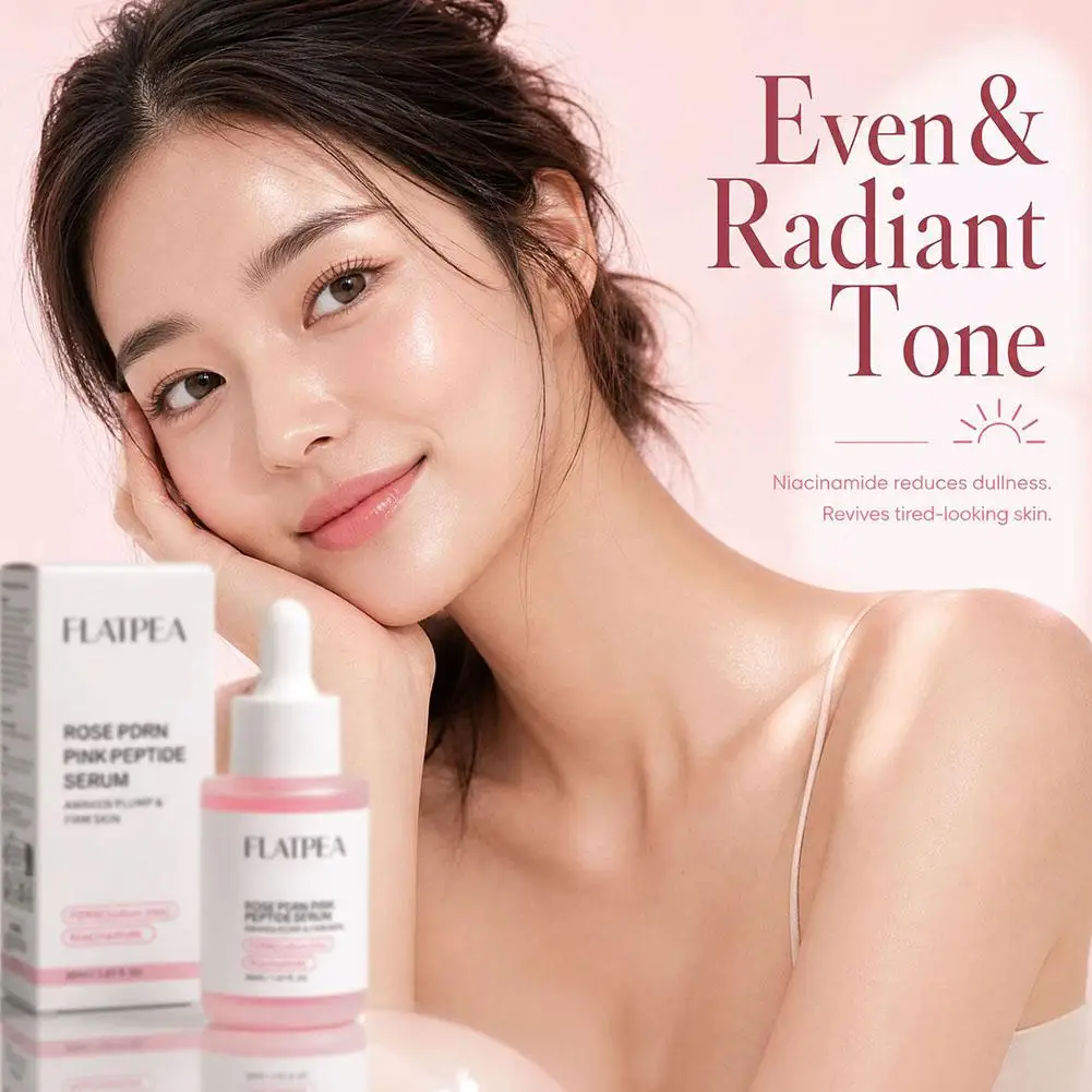 Rose PDRN Pink Peptide Glow Facial Serum,for Dull Skin Boosts Elasticity Skin Renewal Repair Lift Firming,Korean Beauty Product