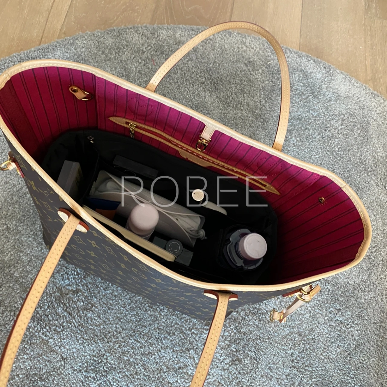 Rose ONLINE For Lv Neverfull small/medium/oversized, Inner pocket middle bags, shopping bags, and storage bags