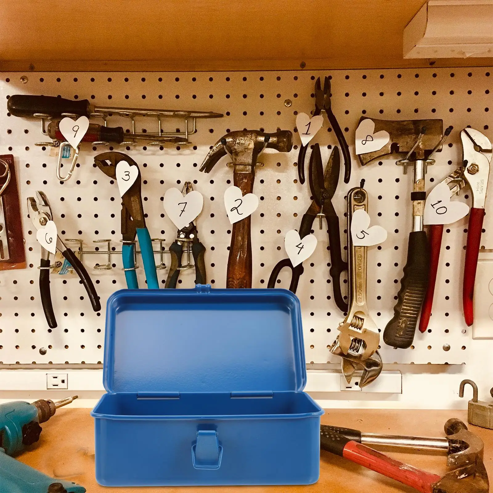 Boîte à outils en feuille de fer à roue, outils pour mécaniciens, Kit de boîte à outils robuste, coffre de maison