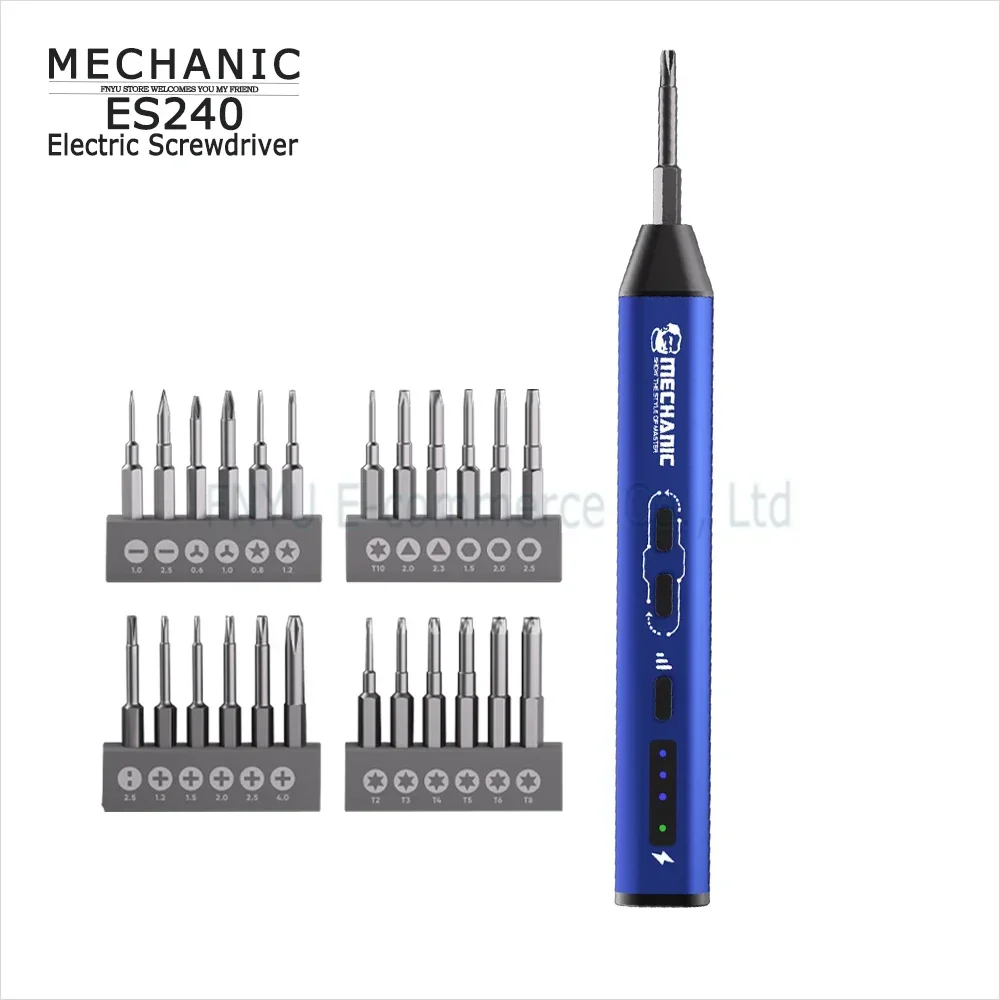 MECHANIC ES240 24in1 Electric Screwdriver Set Multifunctional Phone Disassembly Repair High Precision 3 Gear Speed Screwdrivers