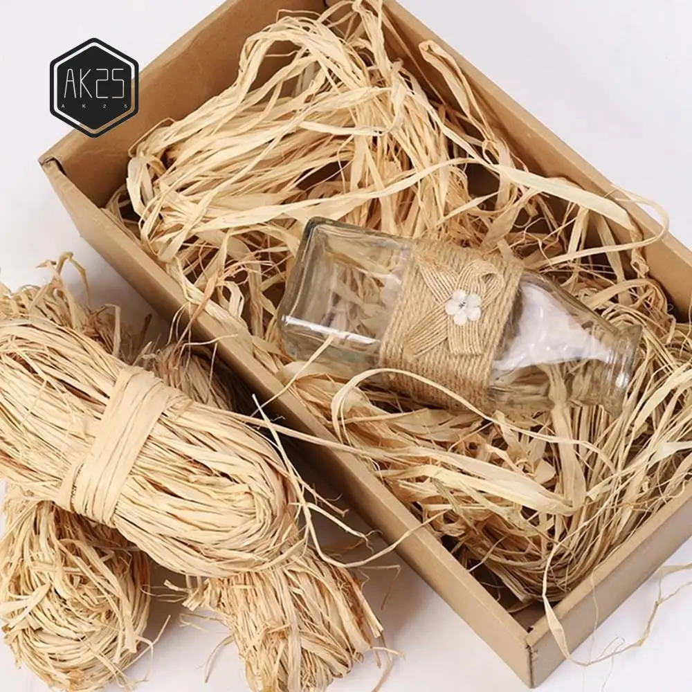 

AK25-6 шт. натуральная бумажная лента из рафии для цветочных букетов, украшения, рождественская рафия, лента для подарочной упаковки