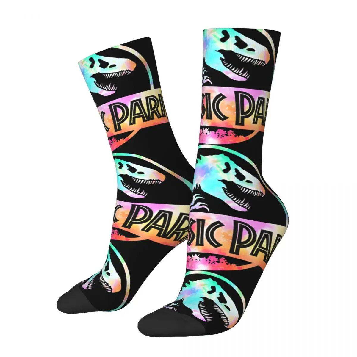 Funny Happy For Women Retro Harajuku Jurassic Park Street Style Novelty Casual Crew Crazy Sock