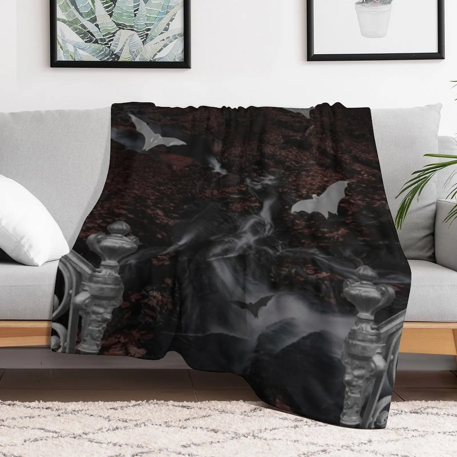 Prints of a Digital Design, Goth Dark Forest, by Richard JV Flaim Throw Blanket