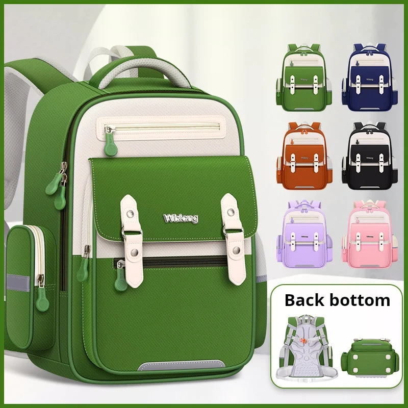 

Primary Students Schoolbag Oxford Waterproof Large-capacity Lightweight School Backpack Book Bag British Style Kids Rucksack