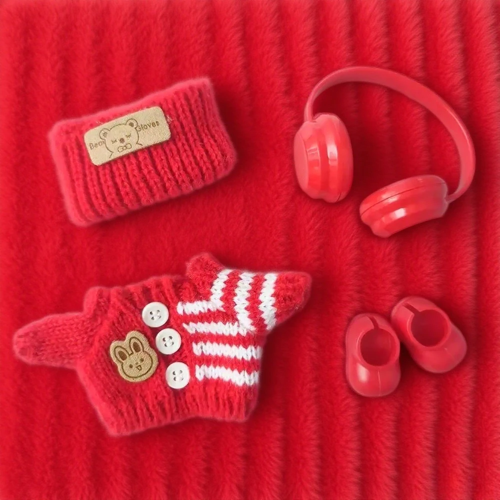 

For Labubu Doll Clothing Cute Sweater Set 17cm Clothing Shoes Doll DIY Accessories Training Sitting Party Games Toys Gifts