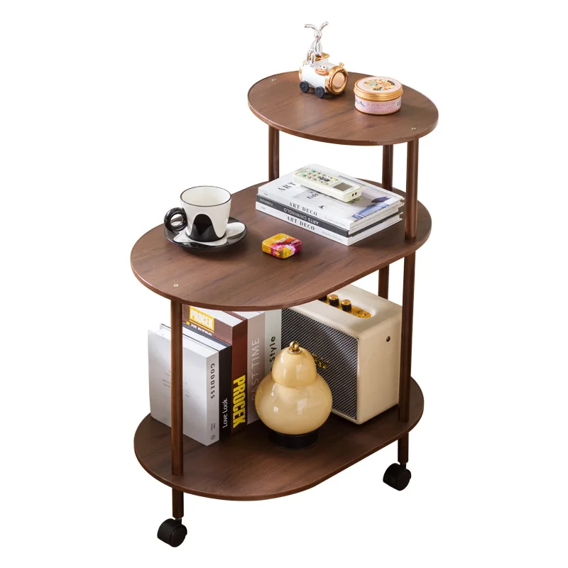 

Movable coffee table small apartment modern simple side cabinet light luxury Italian minimalist new sofa side table cart