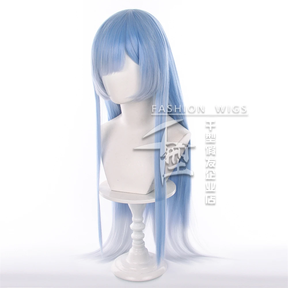 Anime Rem Cosplay Wig 80cm Gradient Heat Resistant Synthetic Hair For Halloween Party Rem Role Play Wig