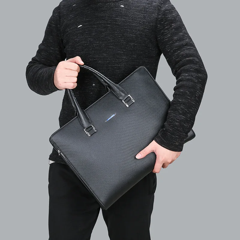 Briefcase Bag For Men Executive Designer Laptop PU Leather Luxury Brand Handbag Shoulder Business Male Messenger Crossbody Bag