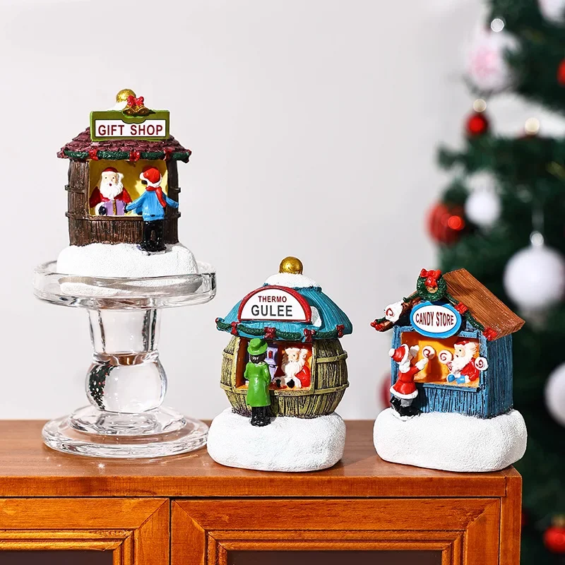 Nuova decorazione natalizia Led Micro-paesaggio Resina Casa Decorazione desktop Regalo festivo