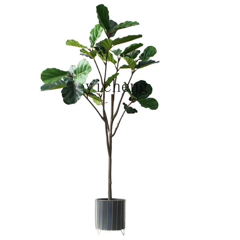 

ZC Nordic Artificial Plant Pot Ficus Lyrata Large Green Plant Ground Bonsai Indoor Creative Ornaments