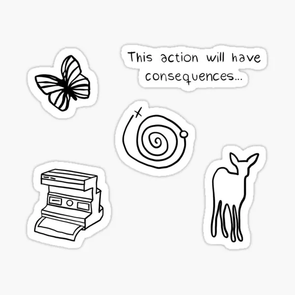 Symbols Life Is Strange 5PCS Stickers for Window Car Kid Art Water Bottles Laptop Decorations Bumper Living Room Cartoon