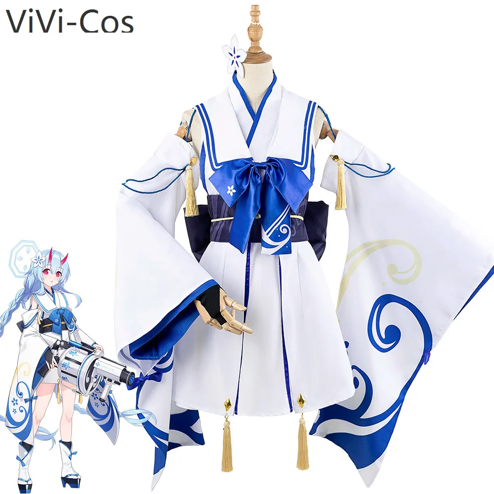 ViVi-Cos Blue Archive Waraku Chise Kimono Cosplay Costume Cos Game Anime Party Uniform Hallowen Play Role Clothes Clothing