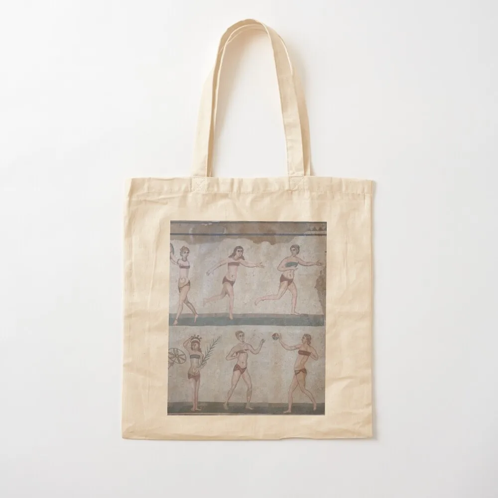 

Bikini Girls Mosaic - Villa Romana del Casale Tote Bag foldable reusable bag bag for beach
