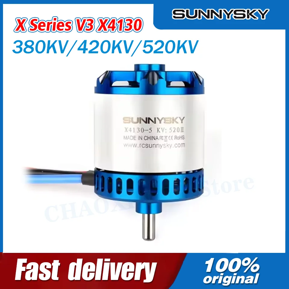 

SunnySky X Series V3 X4130 KV380/KV420/KV520 6S Brushless Motors for RC Drone 70-90E 3D 3A Airplane Fixed Wing Helicopter