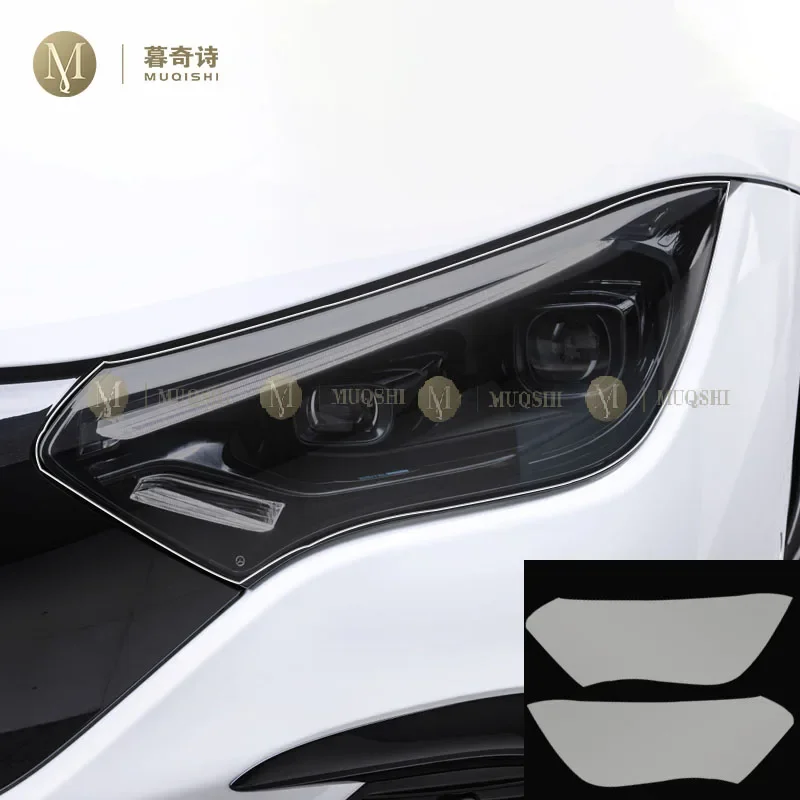 For Mercedes Benz EQE 2022-2023Car Exterior Film TPU PPF Headlamps Protective film Anti scratch Repair membrane Smoked headlight