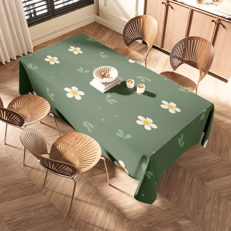 Green Daisy Tablecloth: Fresh, Natural Design Bringing Soft Florals and Calm Vibes to Enhance Your Dining Experience
