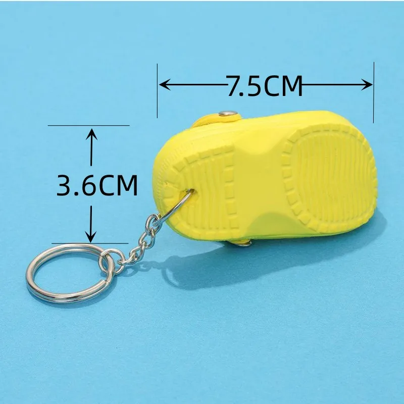 30 pieces New Cute 3D EVA Beach Hole Little Croc Shoe Key chain Mini Slipper Shoes Keychain For Girl Boy Christmas Gift Jewelry