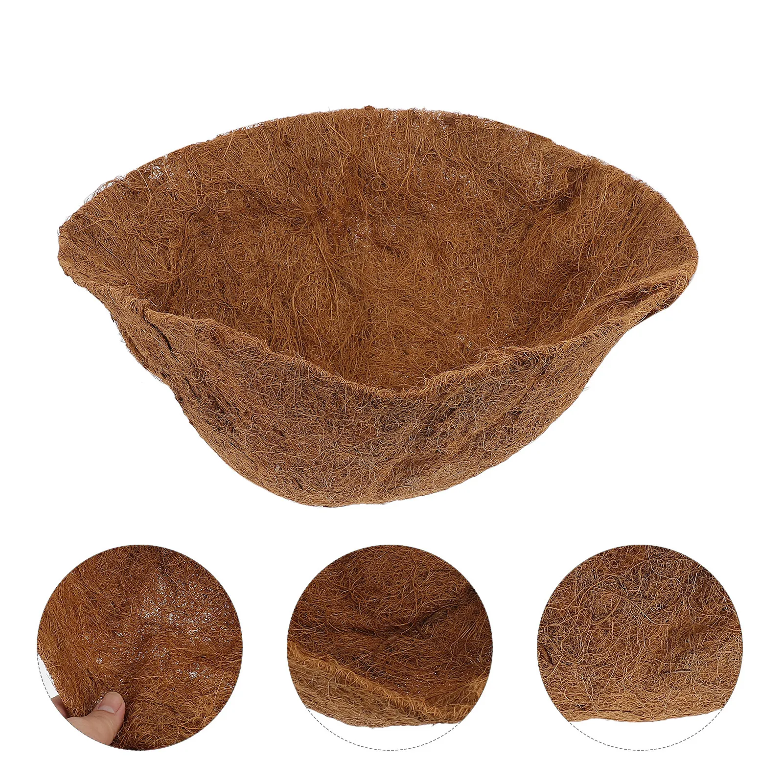 

40Cm Half Ball Coconut Fiber Mat Flowerpot Liner Pad Breathable Durable Plant Raising Mat Coconut Plant Pot Cushion Flower