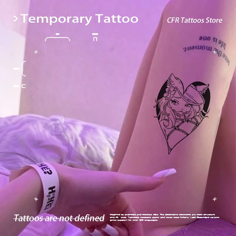 

Fake Tatto for Women Men Sexy Hotwife Temporary Tattoos Anime Cute Girl Herbal Juice Tattoo Sticker Half Arm Waterproof Cheap