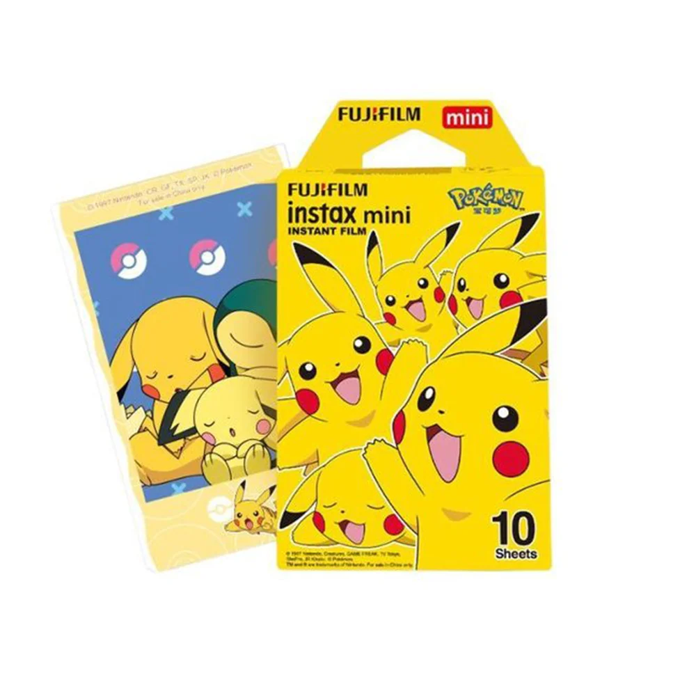 Original Fujifilm Instax Mini Film Instant Pokemon Pikachu Photo Paper for Mini 11 9 8 7s 70 50 90 SP-2