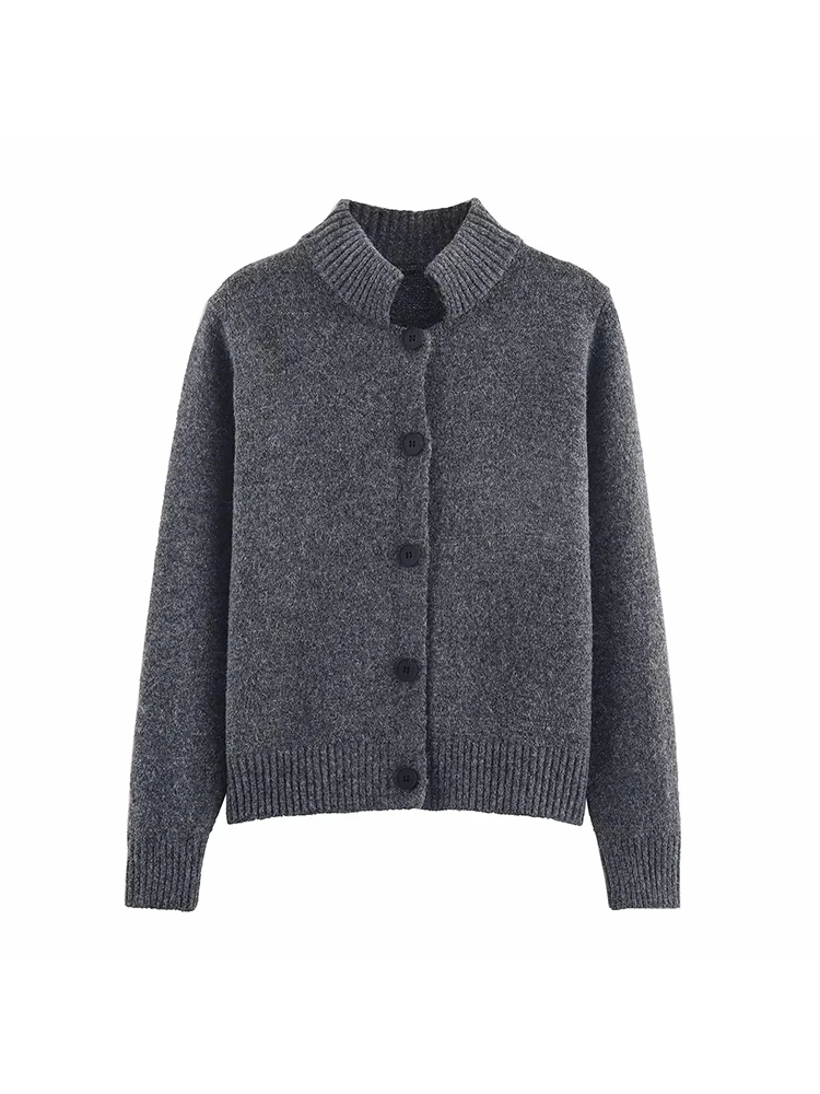 

Женский вязаный кардиган, весенне-осенний однобортный свободный свитер с длинными рукавами, женский топ