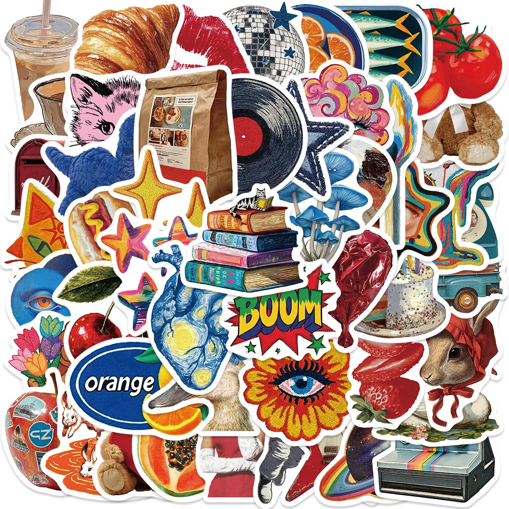50枚入り Y2K レトロステッカー ノートパソコン 水筒 電話 自転車 スケートボード スクラップブック 落書きステッカー 子供 ティーン 大人向けギフト