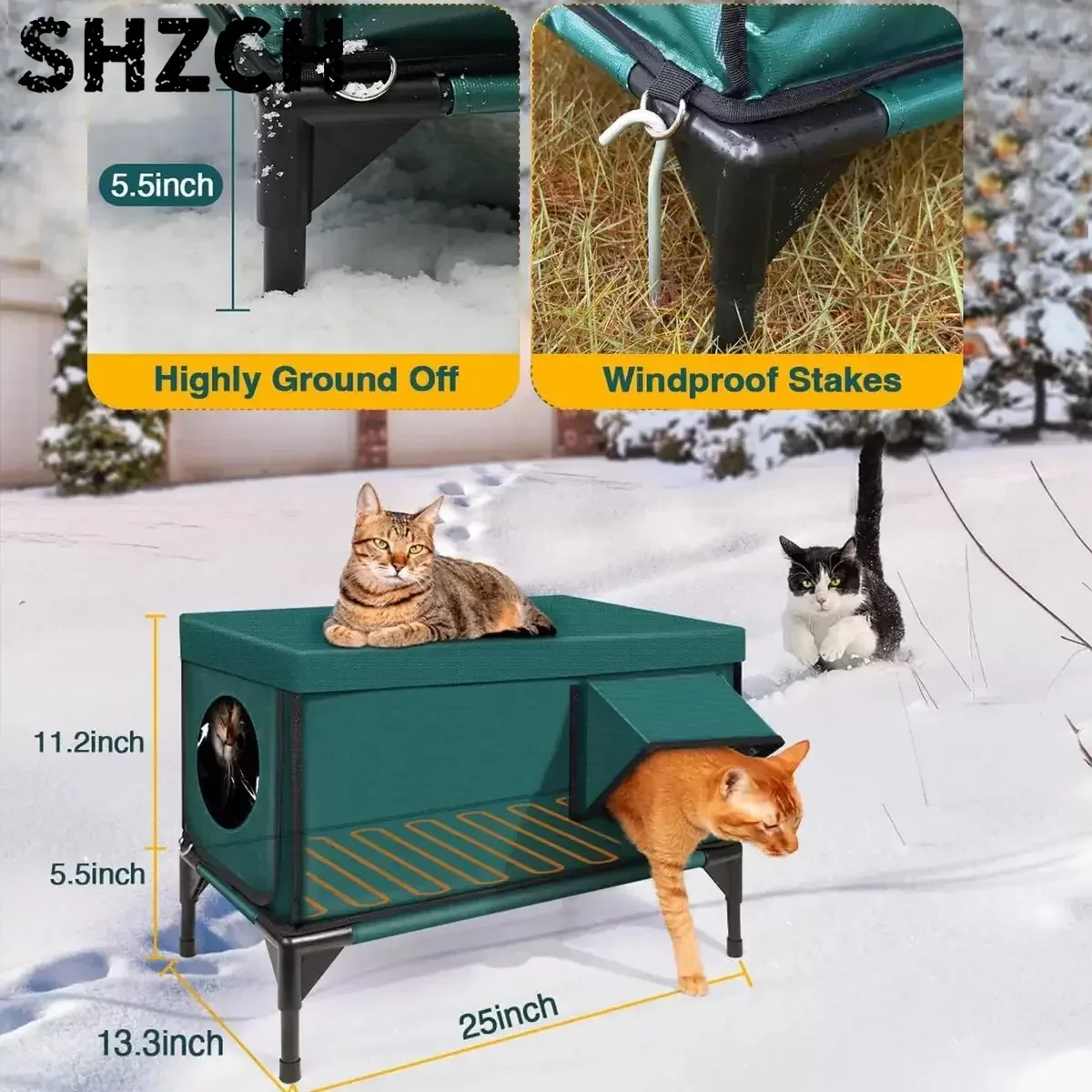 Winter Cat Nest Outdoor Heating Insulation Cat Nest Foldable Cat Cage Room Pet Fence Tent Used for Pet Warm Houses