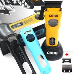 GOBO-cortadora de pelo profesional para hombres, máquina de corte de pelo con Motor magnético, cargador de Base USB, hoja DLC, LCD, 9900RPM