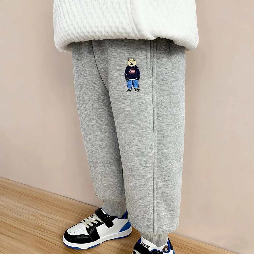 سراويل كاجوال للأطفال بتصميم مطبوع على طراز شخصية كرتونية بسيطة للأولاد من نسيج مريح للخريف والشتاء #1