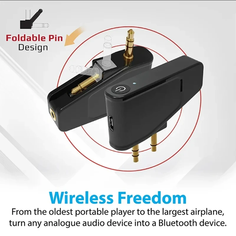 Bluetooth 5.3 Airplane Airline Flight Adapter A2DP Transmitter For Aonic 40 50 Wireless Noise Cancelling Headphones