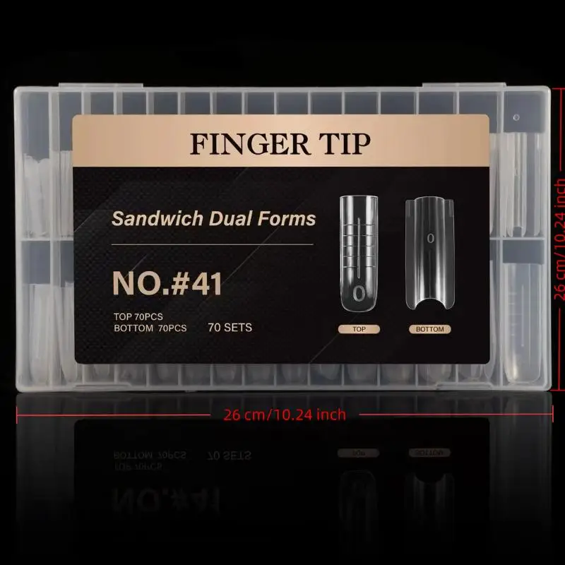 جديد 140/280 قطعة ساندويتش أشكال أظافر مزدوجة ملحقات-شكال مزدوجة قالب سفلي طويل مربع اللوز مسمار الفن أشكال مانيكير أداة #6