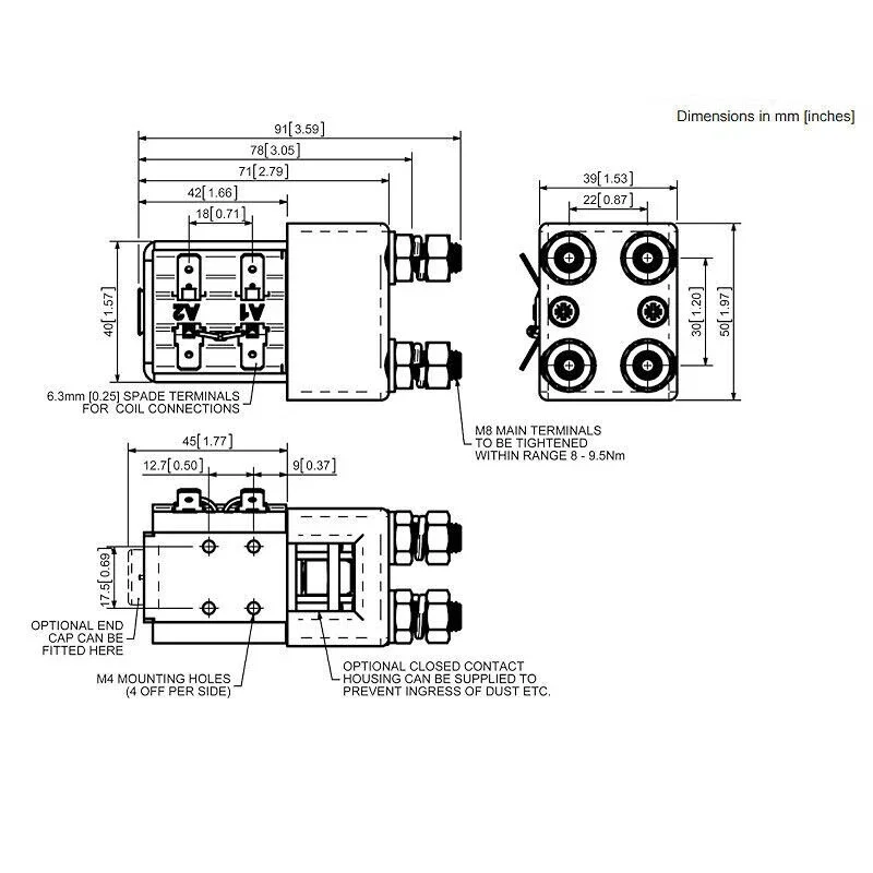 

48V 200A SW280 Albright Contactor SW181B-245T Electric Vehicle DC Contactor