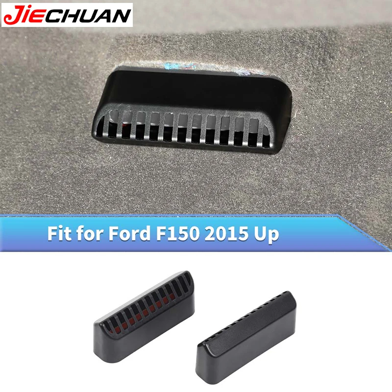 

JIECHUAN Black Car Under Seat Air Outlet Protection Cover ABS Trim Cover Fit For Ford F150 2015 Up,Auto Interior Accessories