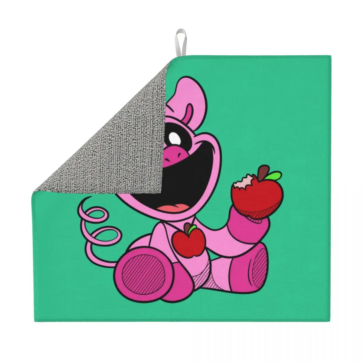 Custom Smiling Big Mouth Critters Dish Drying Mats for Kitchen Fast Dry Scarry Animated Game Microfiber Dishes Drainer Pad