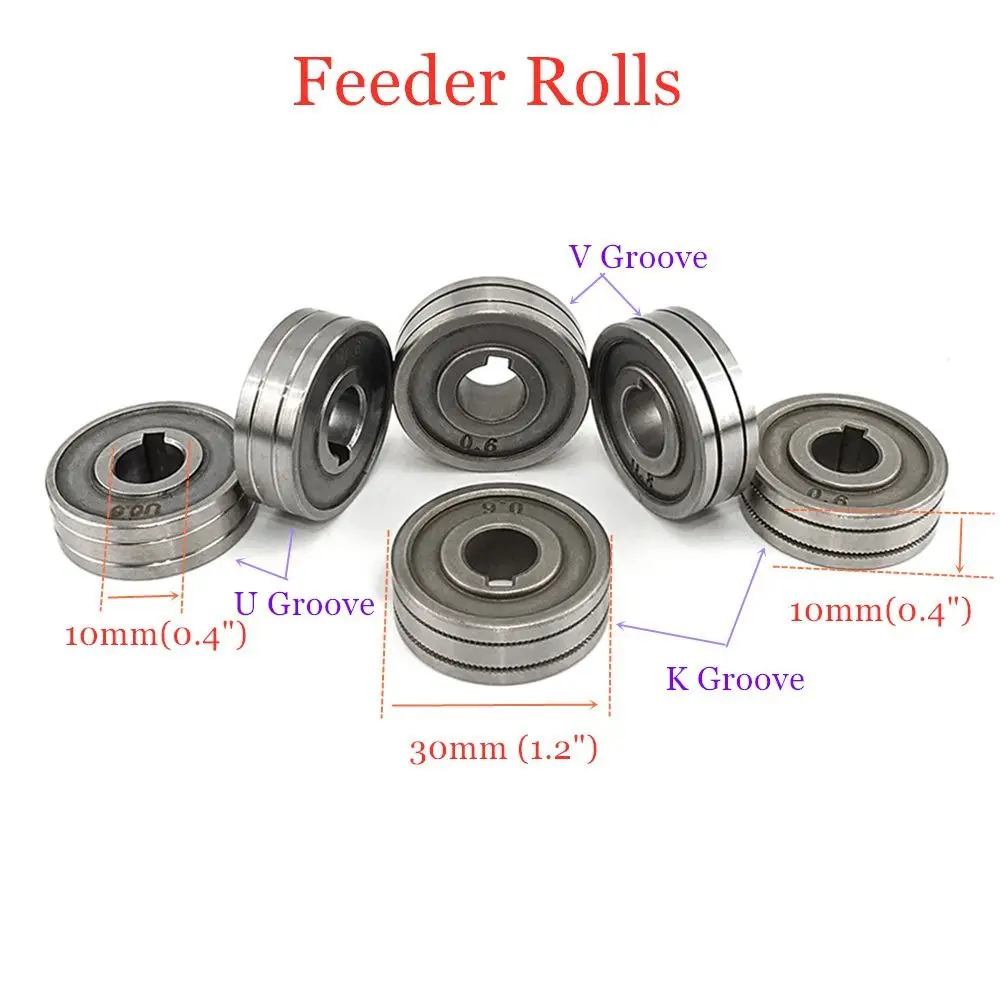 for Steel Aluminum Flux Cord Wire Soldering Supply Knurl K V U Groove MIG Wire Guide Welding Wire Feeding Roller Drive Wheel
