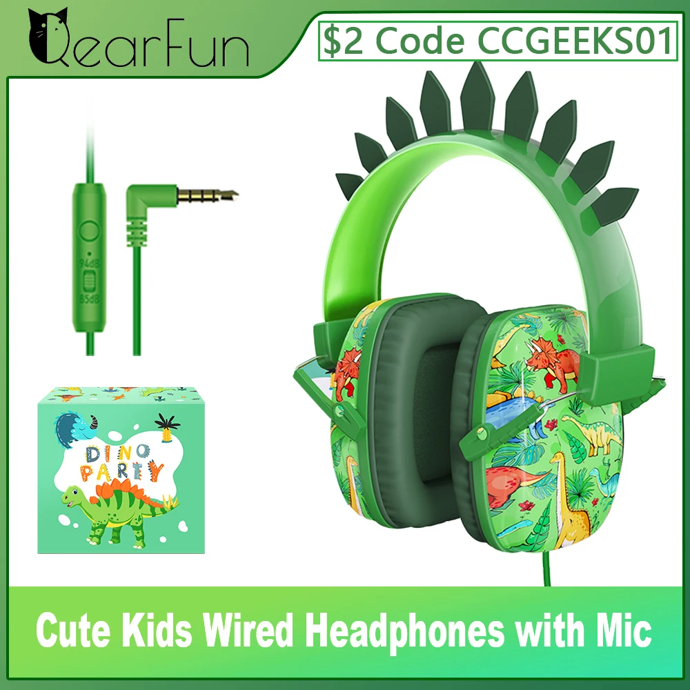 

Cute Kids Wired Headpphones with Mic Over-Ear Girls Boys Headphones Online Learn Headset for iPad Computer School Kids Gifts