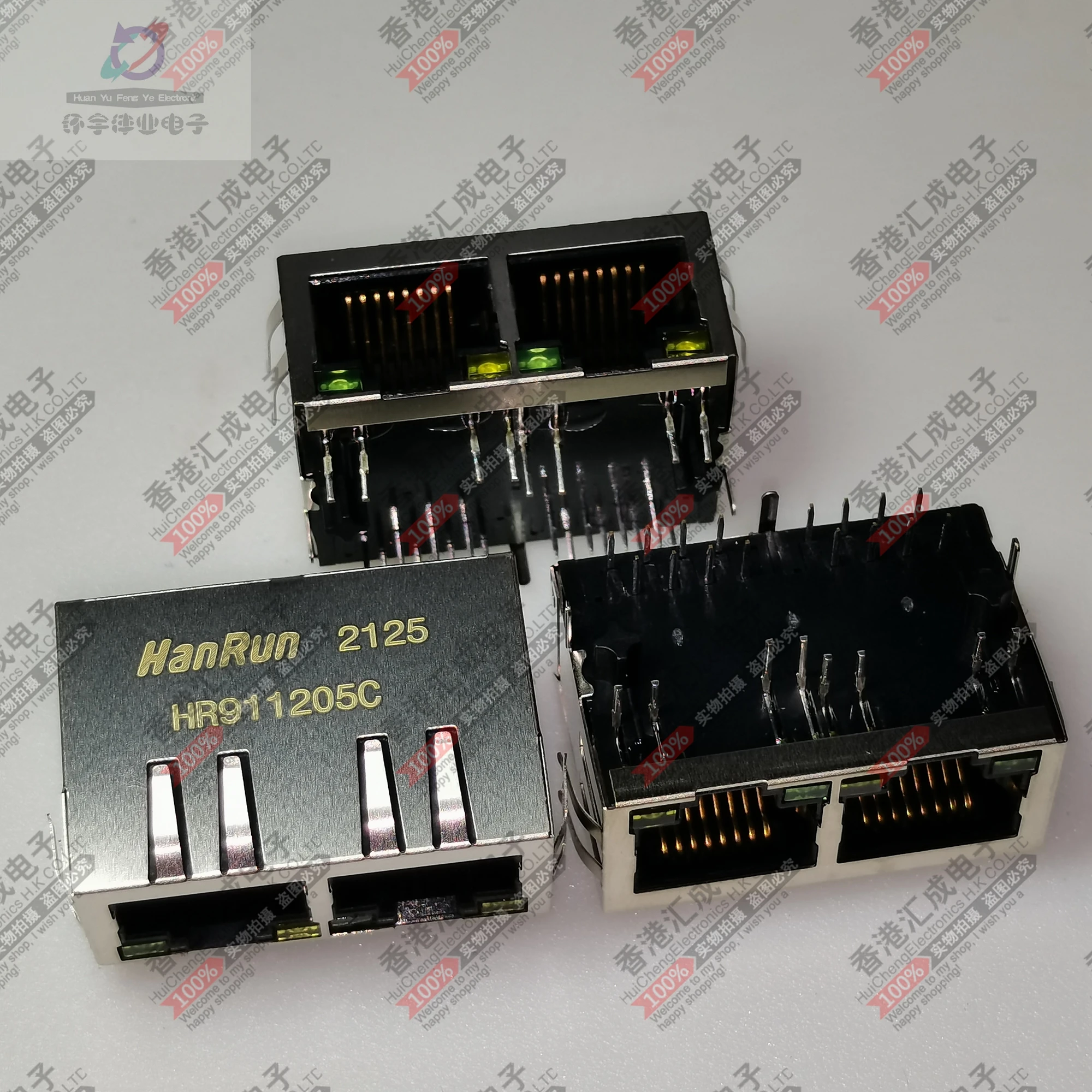 

HR911205C RJ45 network connector 1X2 built-in 100M transformer network New original