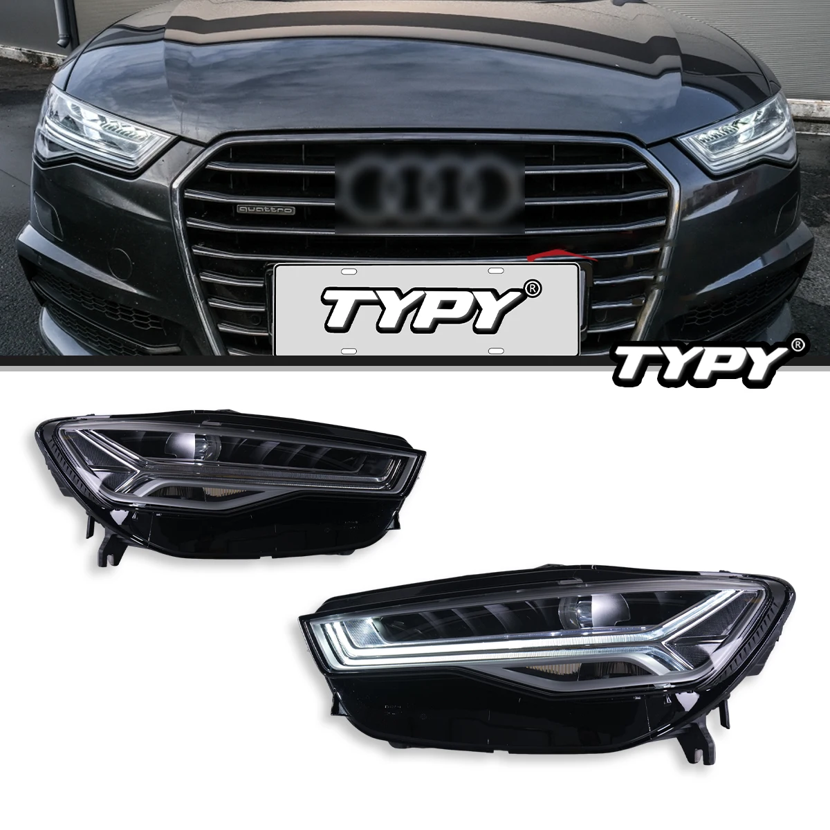 

Фары TYPY для Audi A6 2012-2018, светодиодные проекционные фары, дневные ходовые огни, автомобильные аксессуары