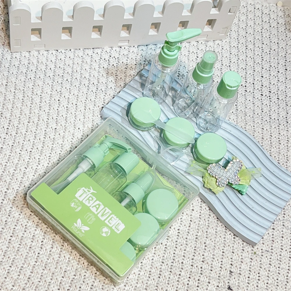 Ensemble de bouteilles fendues portables pour voyage, joint étanche, cosmétiques, gratitude, shampooing, gel de bain, dentifrice, fournitures de voyage, 7 pièces