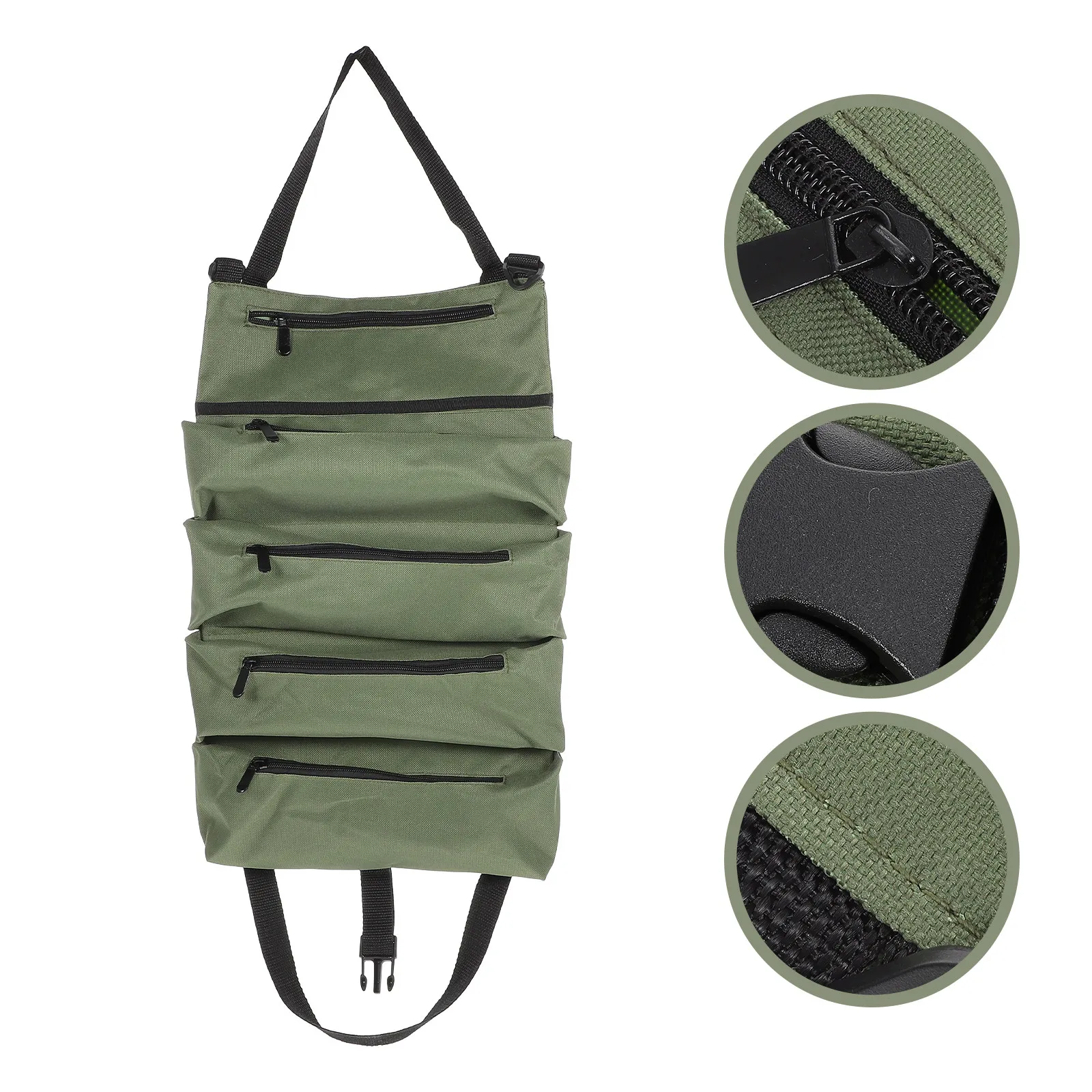 

Professional Foldable Tool Pouch Large Capacity Oxford Cloth Organizer for Tools Wrenches Sockets Hair Products Skincare Brushes