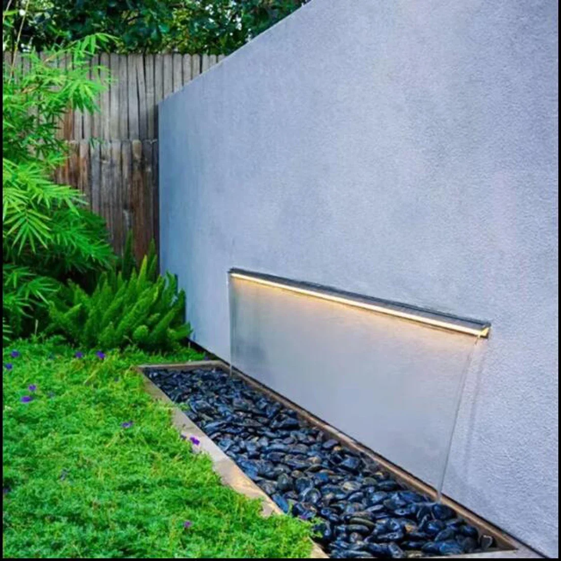 

European-style landscaping stainless steel waterfall outlet courtyard waterscape waterfall landscaping flowing water wall water