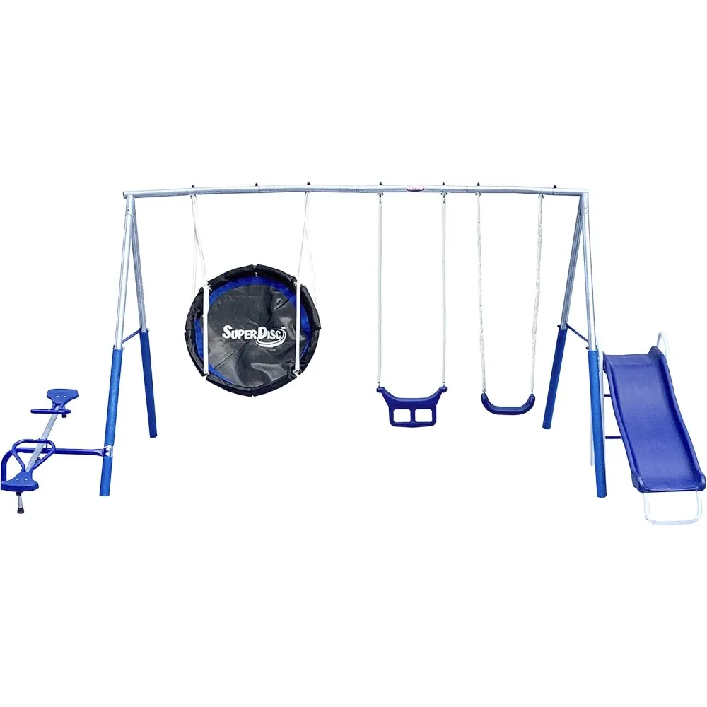 Balançoire extérieure grise, 91 profondeur x 168 largeur x 74 hauteur