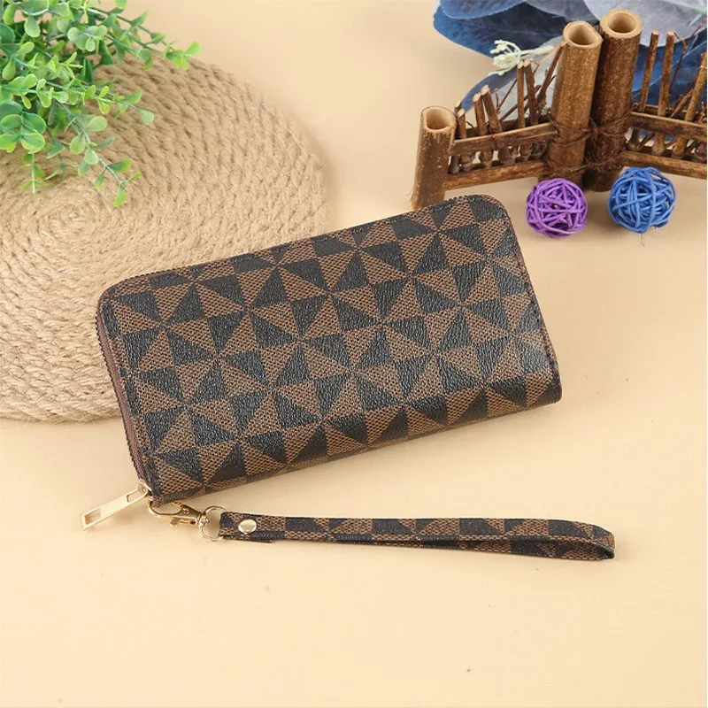 Portfele damskie zapinane na zamek portmonetka Pu Carteras Para Mujeres etui na karty karta Sac Main Pour Femme Cell torebka na telefon z paskiem na