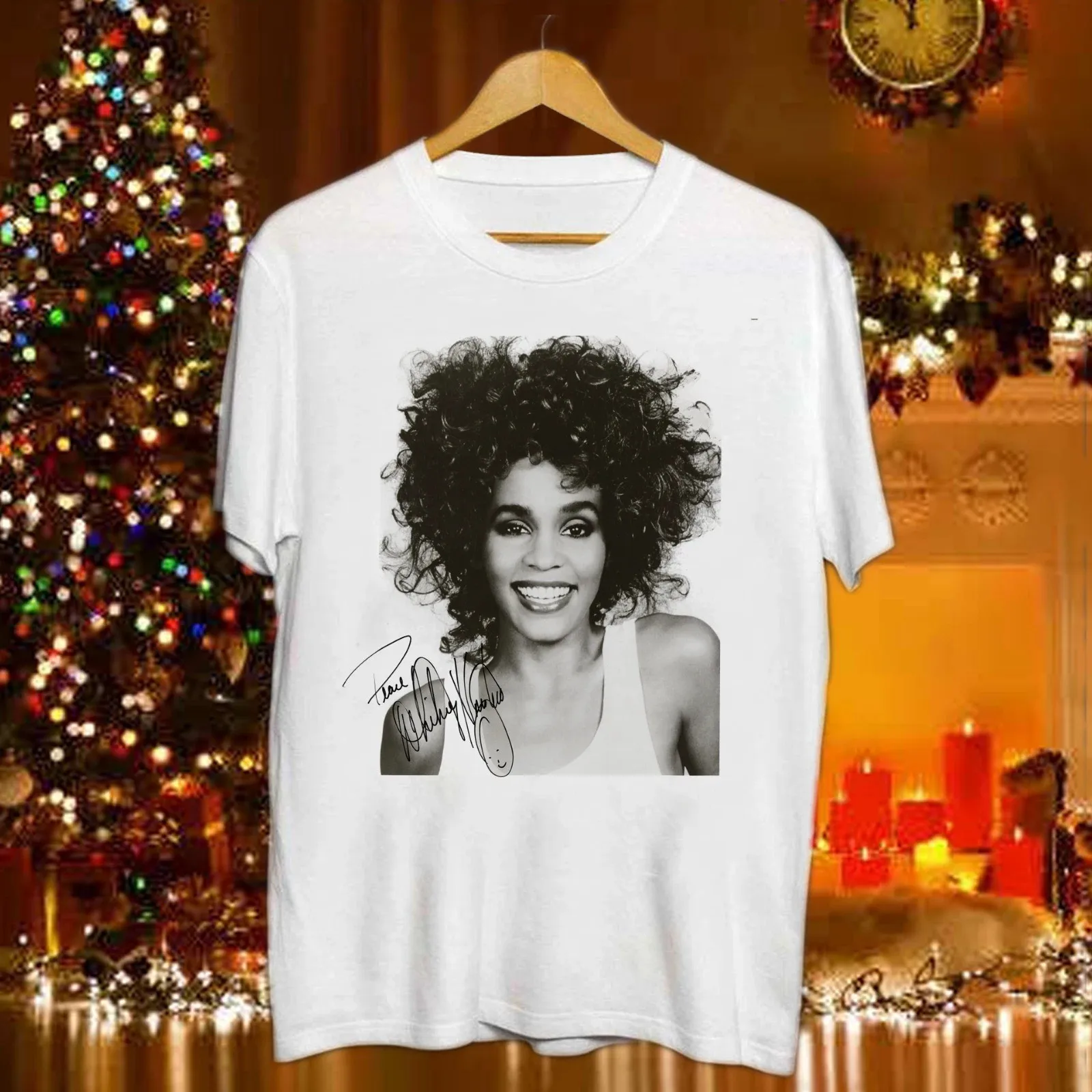 Whitney Houston Merry Christmas Cotton Full Size To 4XL Shirt