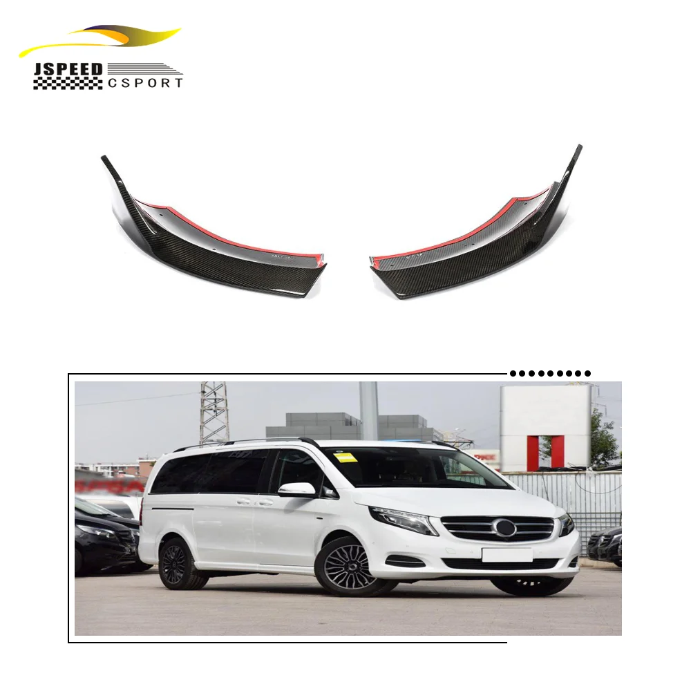 JCSPORTLINE Carbon Fiber Front Bumper Splitters for Mercedes Benz V class V250 Vito Standard 2016-2018