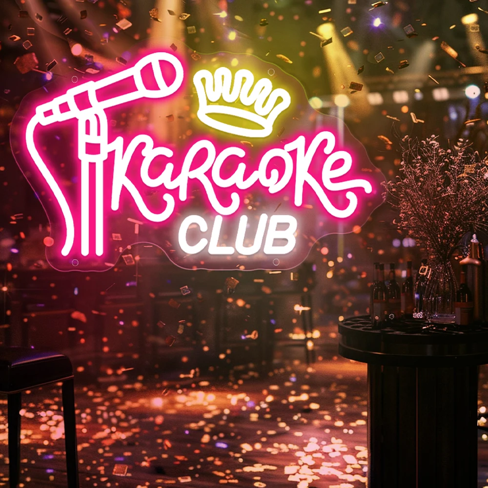 Imagem -02 - Henna Night Studio Neon Led Signs Karaoke Clube Sala Wall Decor Prom Luzes Led Usb Bar Pub Decoração da Festa Sinal