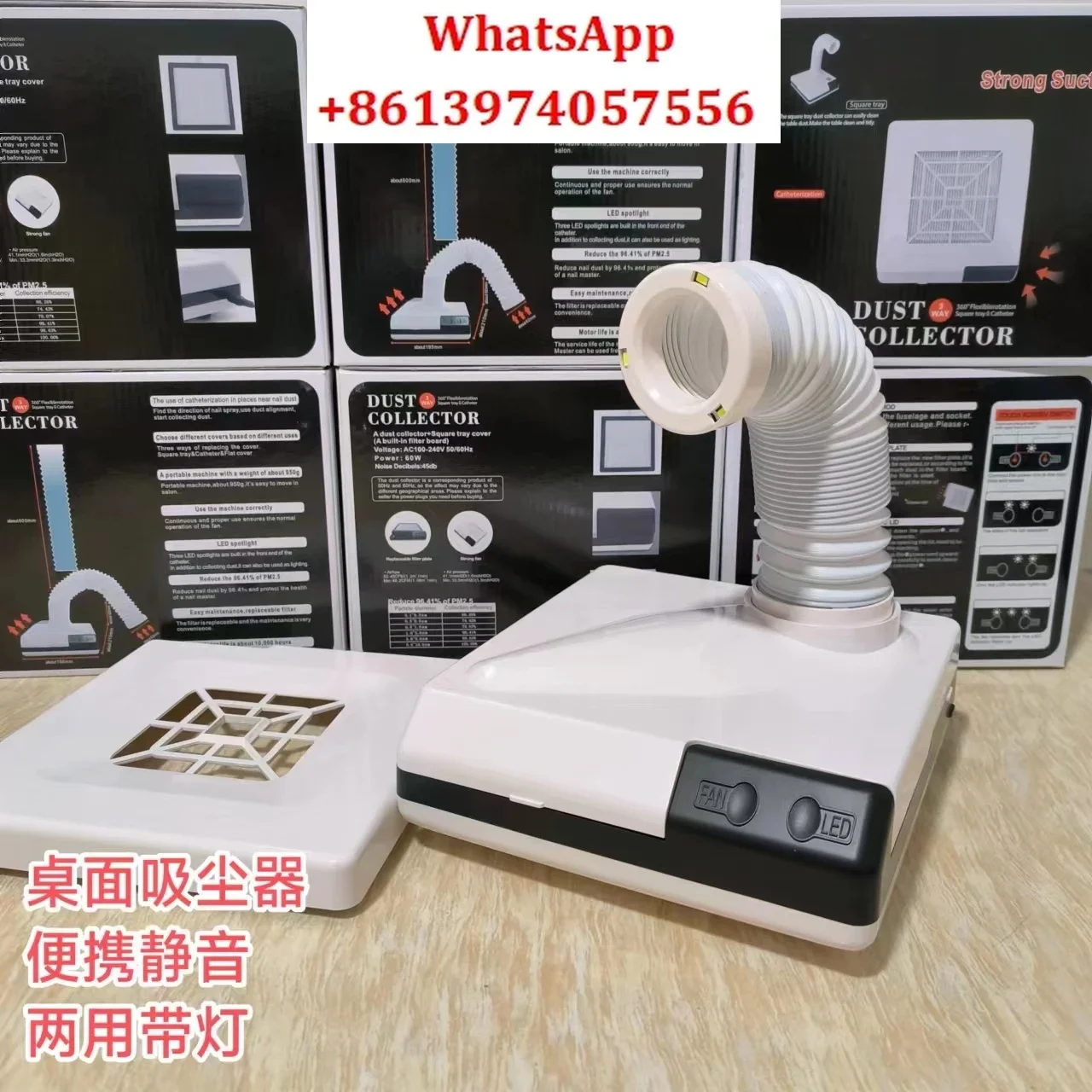 Mechanic Desktop Vacuum Cleaner Small Denture Processing Polishing Vacuum Nail Shop Vacuum Cleaner with Light