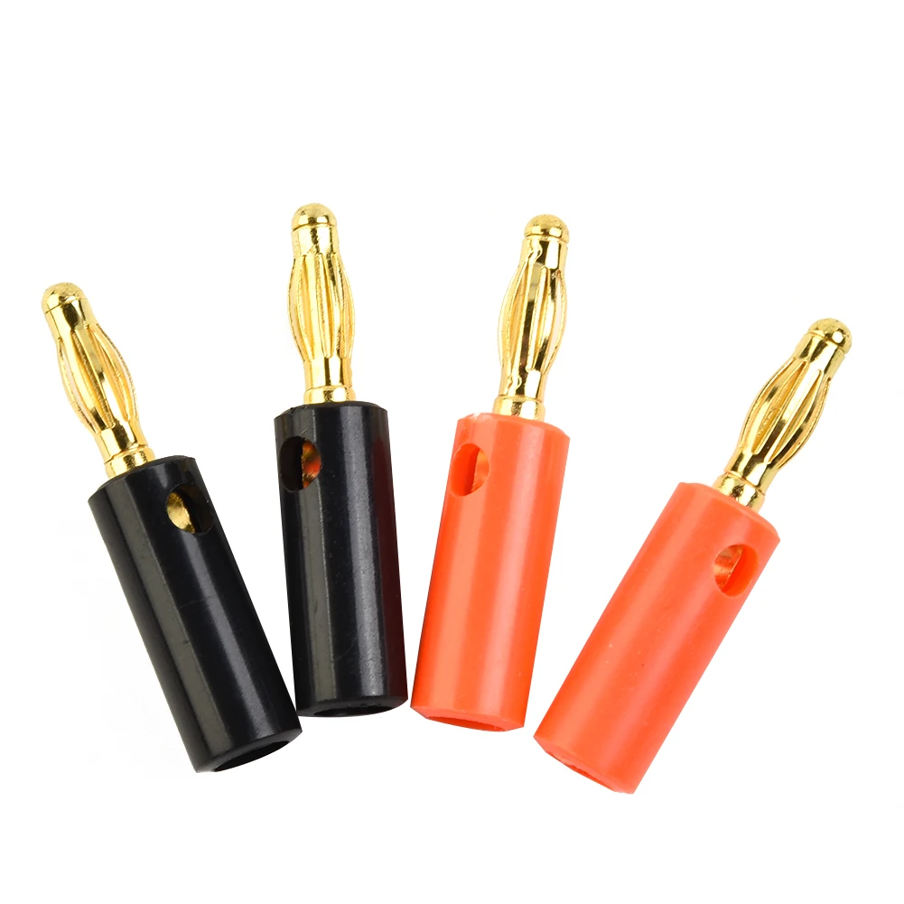 Convenient 4mm Banana Male Connector Gold Audio Speaker Wire Cables Quick and Easy Installation Without Extra Tools
