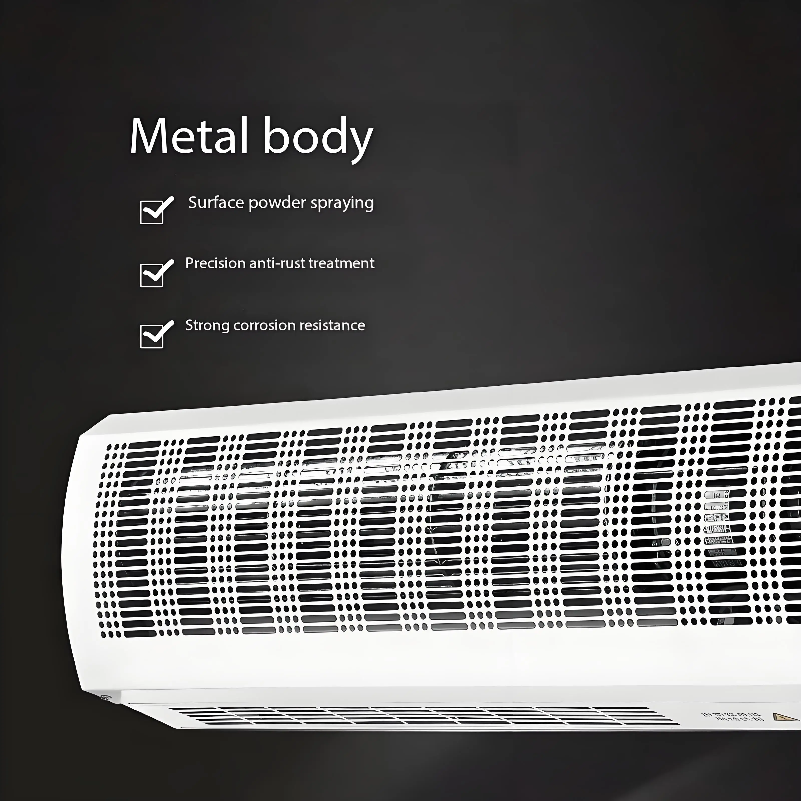 Low Noise PTC Hot Air Curtain for Hospital Doors Square Shape Energy Saving Remote Control Factory Price Graphic Design Solution